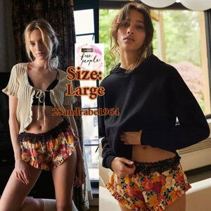 Free People Intimately Golden Slumber Shorts - Color: Black Combo